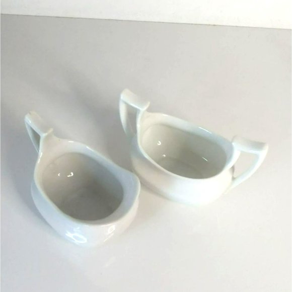 Vintage Paul Muller Selb Bavaria Porcelain White Cream and Sugar Set 1970s - Picture 2 of 7